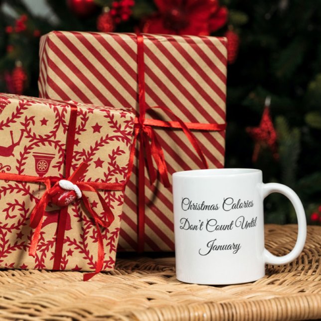 Mug Les calories de Noël ne comptent pas jusqu'à la bo (Créateur téléchargé)