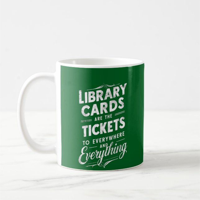 Mug Les Cartes De Bibliothèque Sont Les Billets Vers P (Gauche)