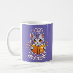 Mug Les chats et les livres me rendent heureux