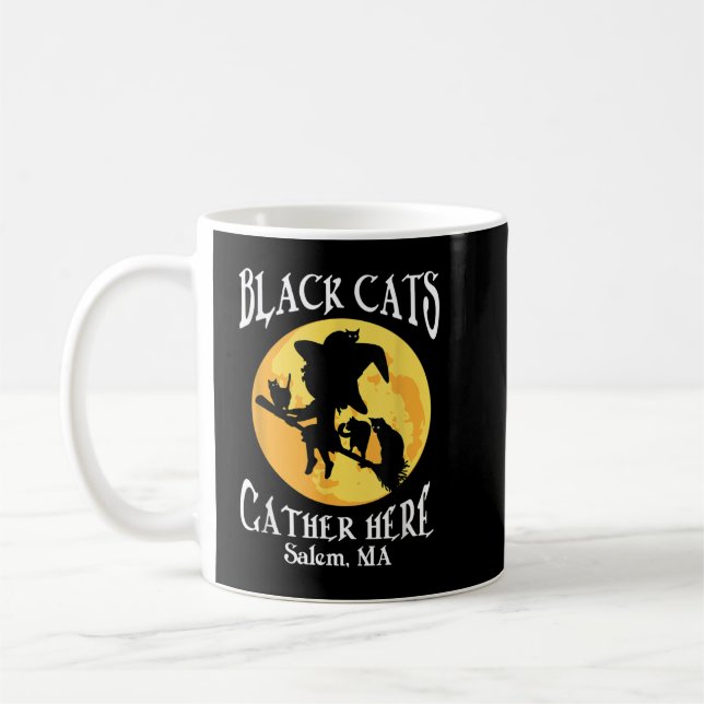 Mug Les Chats Noirs Se Rassemblent Ici Salem, MA Sorci (Gauche)