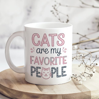 Mug "Les chats sont mes gens préférés" Funny Chat Mama
