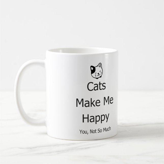 Mug Les chats vous rendent m'heureux pas tellement (Gauche)