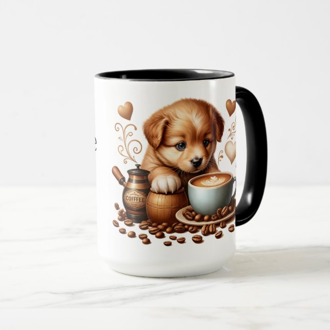 Mug Les chiots sont le meilleur ami d'une fille (Devant droit)