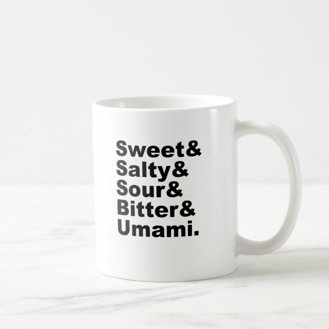 Mug Les cinq amers et Umami aigres salés doux des (Droite)