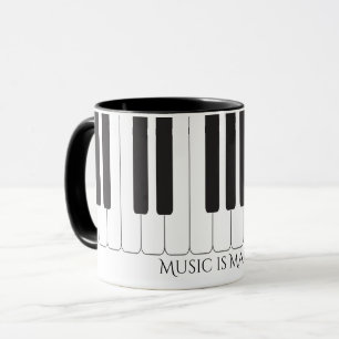 Mug Les clés faites sur commande de piano de bois