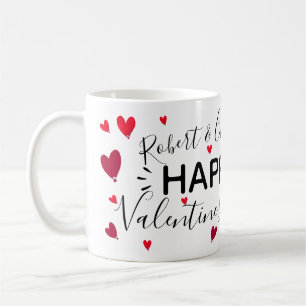 Mug Les coeurs de heureuse Sainte-Valentin ajoutent