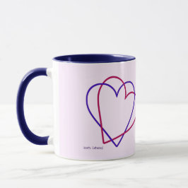 Mug Les coeurs ont enlacé juste/gaucher