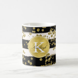Mug Les confettis de tape-à-l'oeil d'or pointillent le