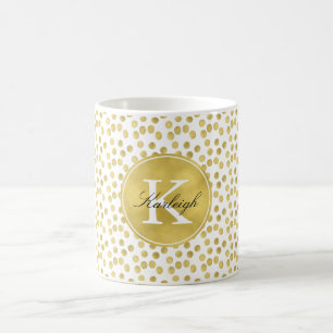 Mug Les confettis de tape-à-l'oeil d'or pointillent le