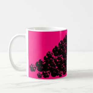 Mug Les crânes d'Halloween empilent noir néon rose mag
