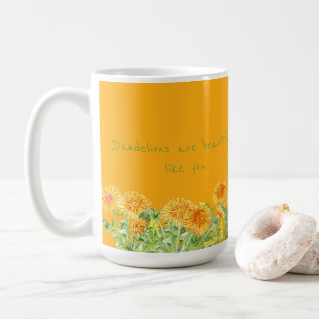 Mug Les Dandelions Jaunes Saffrons Sont Beaux Comme Vo (Avec donut)