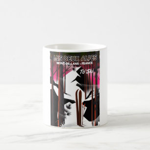 Mug Les Deux Alpes, affiche de voyage de ski en France