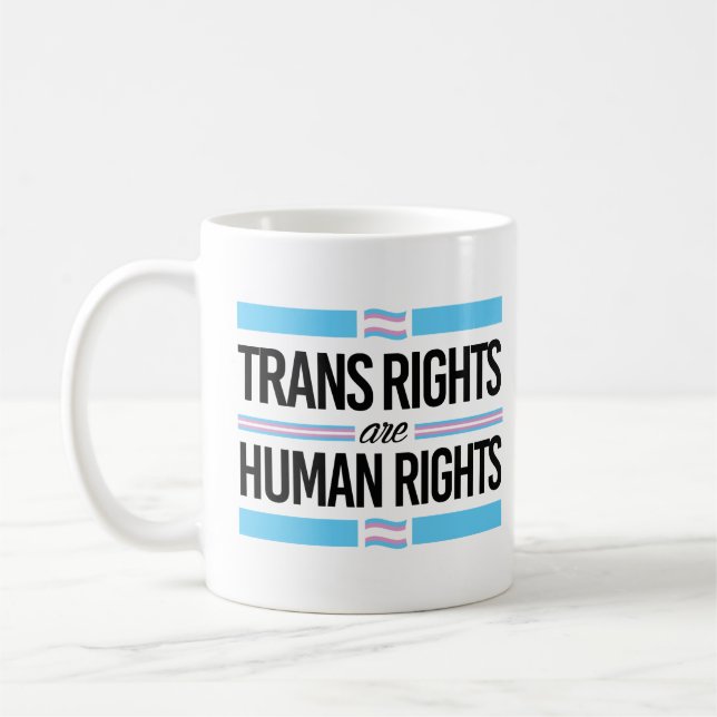 Mug Les droits trans sont des droits humains (Gauche)
