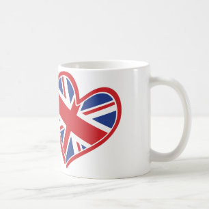 Mug Les Etats-Unis et le R-U aux coeurs montrant