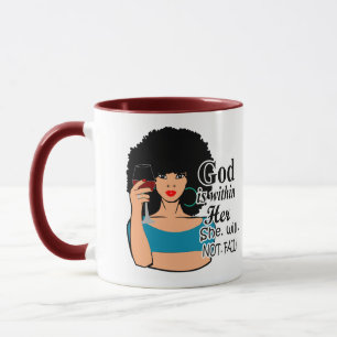 Mug Les femmes noires, les cheveux naturels, Dieu est 