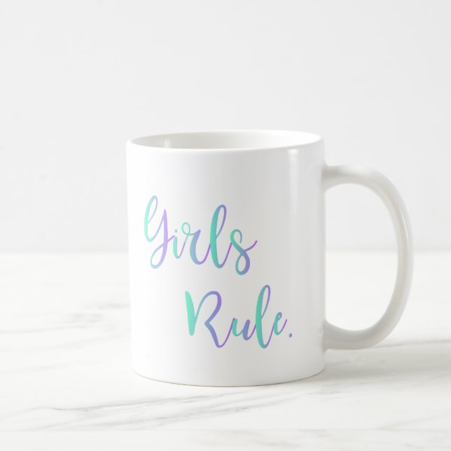 Mug Les Filles Régissent. Cool de typographie inspiran (Droite)