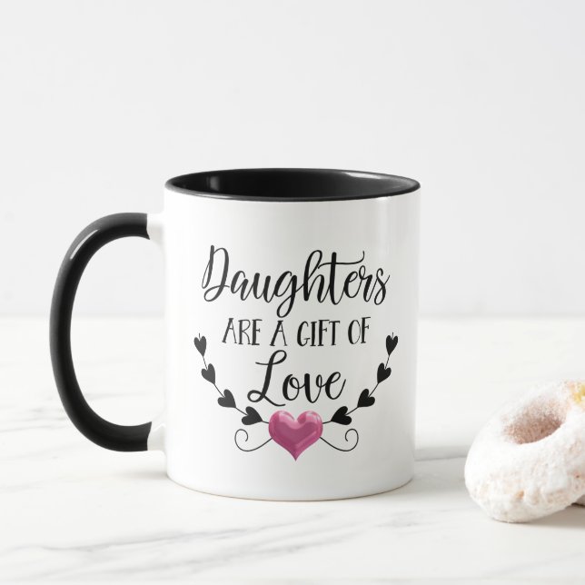 Mug Les filles sont un cadeau des mots d'amour (Avec donut)
