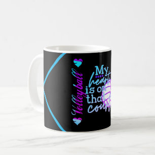 Mug Les filles Volleyball Mon coeur est sur ce tribuna