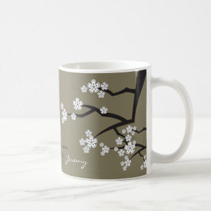 Mug Les fleurs de cerisier orientales Sakura blanc