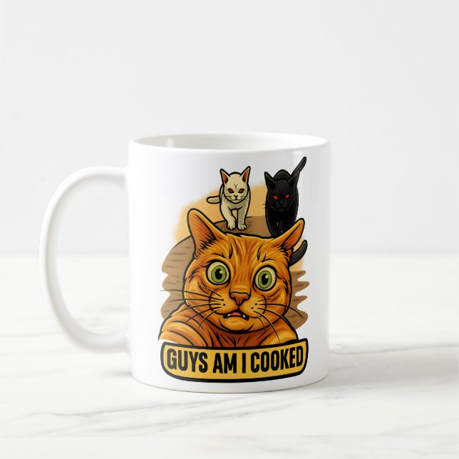 Mug Les Gars Suis-Je Cuit ? Mème de Chat Drôle Réactio (Gauche)