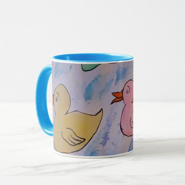 Mug Les gouttes de pluie sur la boue de canettes (Devant gauche)