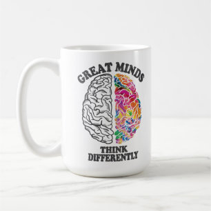 Mug Les grands esprits pensent différemment Cerveau