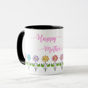 Mug Les Heureux-Mère-Jours, fleurs, vous aiment maman