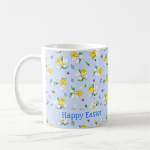 Mug Les jonquilles du printemps sur le bleu clair Joye