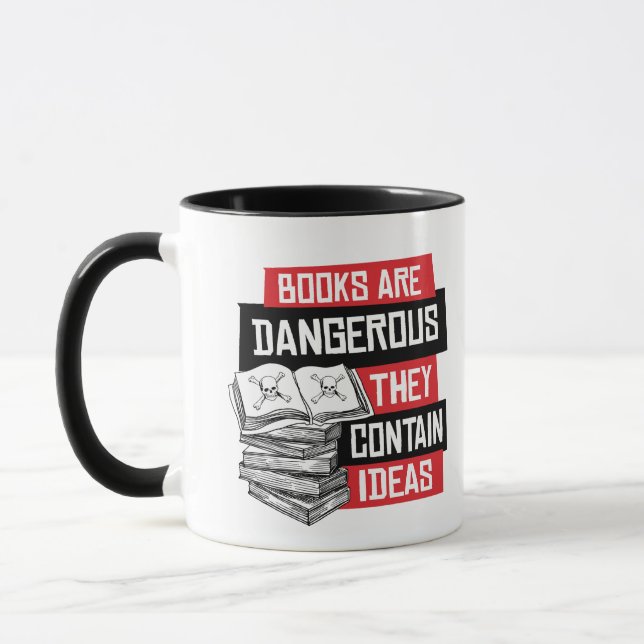 Mug Les livres sont dangereux ils contiennent des idée (Gauche)