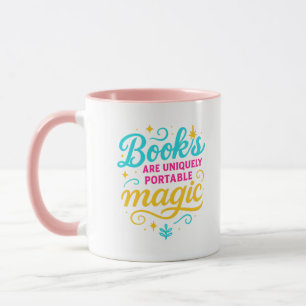 Mug “Les livres sont magiques” Citation et étincelles