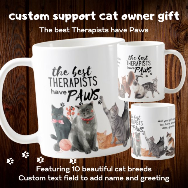Mug LES MEILLEURS THÉRAPEUTS ONT PAWS Support CATS Per (Créateur téléchargé)