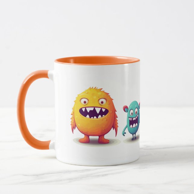 Mug Les mignons monstres Orange (Gauche)