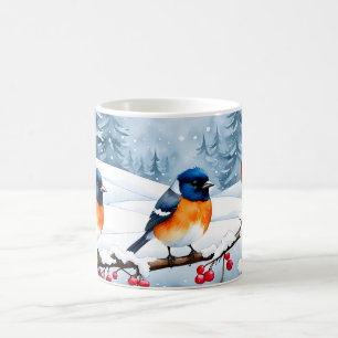 Mug Les mignons petits oiseaux chanteurs dans un paysa