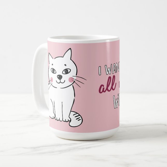 Mug Les neuf vies avec vous chat romantique Valentines (Devant gauche)