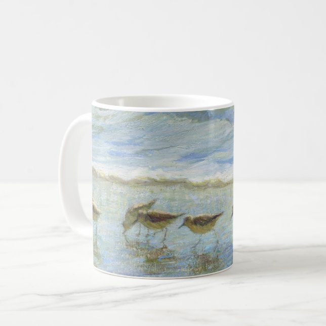 Mug Les oiseaux de rivage, une journée à la plage (Devant gauche)