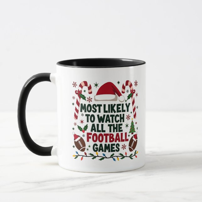 Mug Les plus susceptibles de regarder tous les jeux de (Gauche)