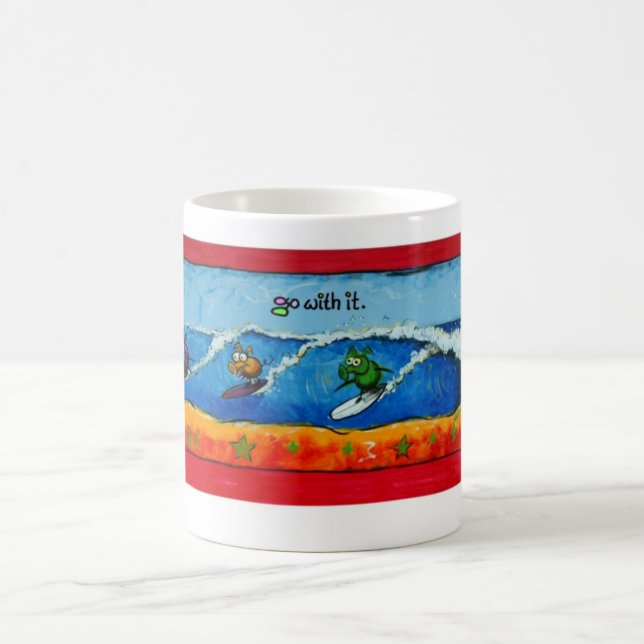 Mug Les porcs surfants "vont avec lui " (Centre)
