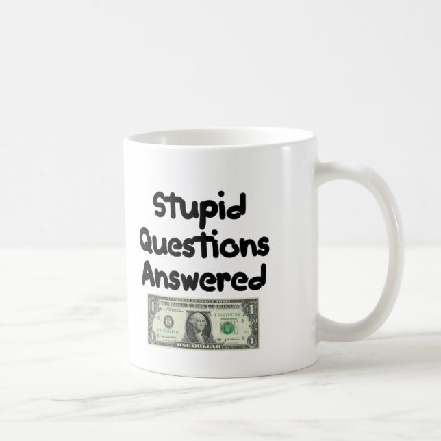 Mug Les questions ont répondu aux questions libres et (Droite)