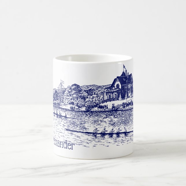 Mug Les rameurs de Crew Row s'affrontent avec le bleu  (Centre)