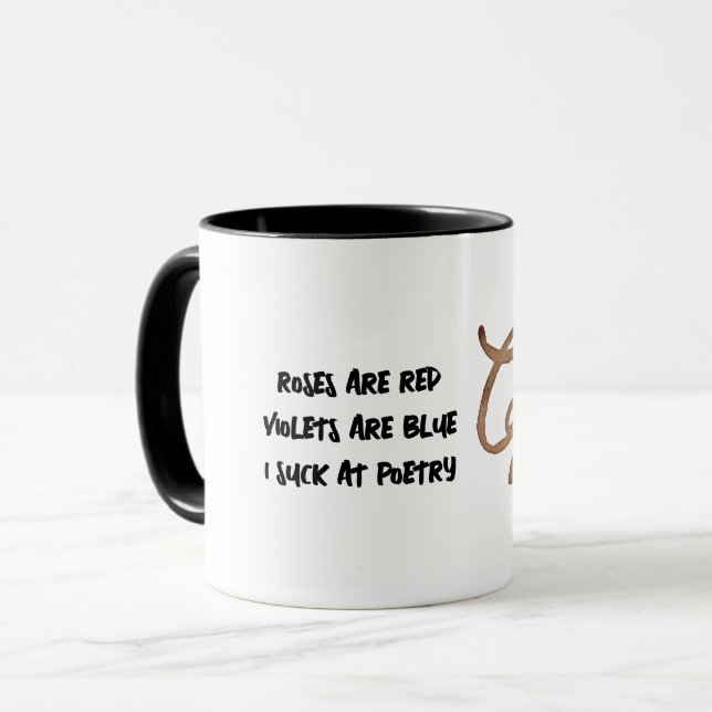 Mug Les roses personnalisables sont rouges drôles (Devant gauche)