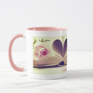 Mug Les roses romantiques rêvent et lisent rose