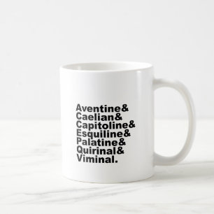 Mug Les Sept Collines de Rome comme rendu célèbre par