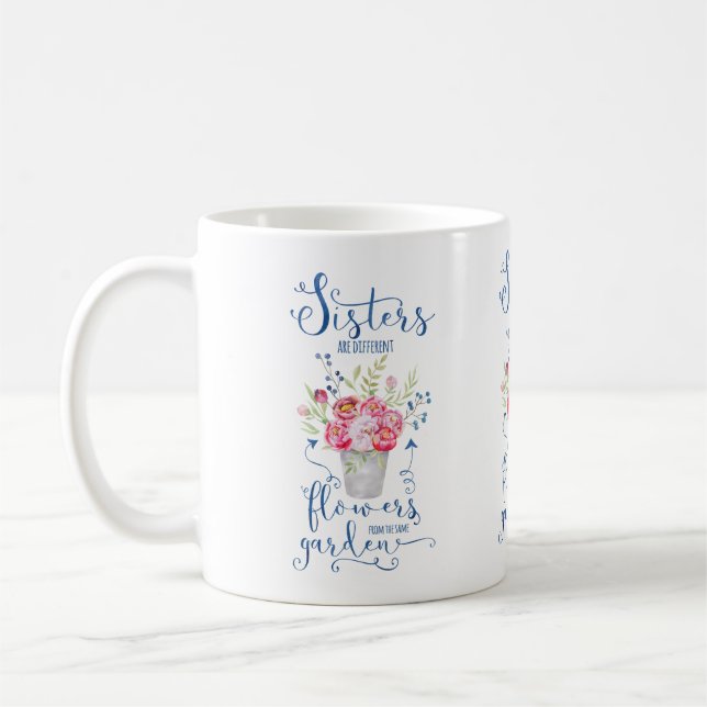 Mug Les soeurs sont les fleurs différentes du même (Gauche)