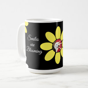 Mug Les sourires fleurissent mignon Chien Fleur Jaune