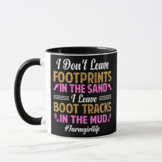 Mug Les traces de démarrage dans la boue mignonne ferm