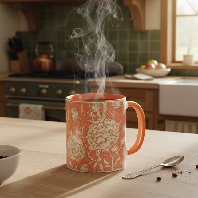 Mug Les Tulipes sauvages Pêchent William Morris (Créateur téléchargé)