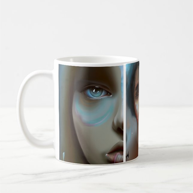 Mug Les visages des femmes L'art généré par l'IA (Gauche)