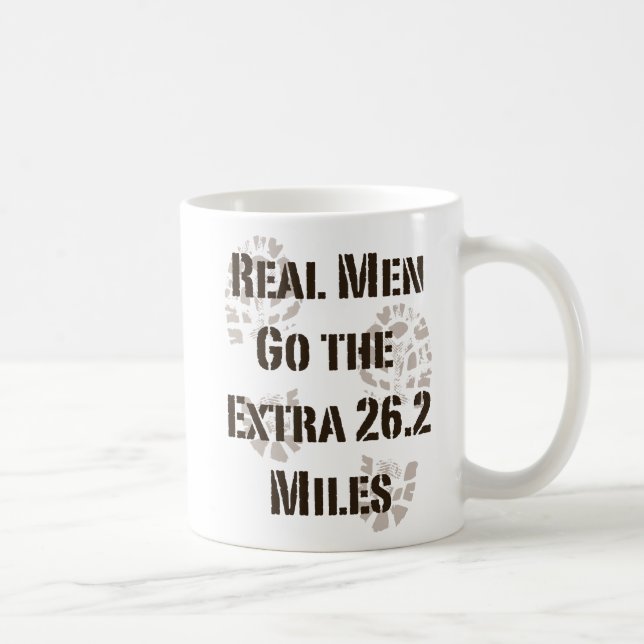 Mug Les vrais hommes vont les 26,2 milles (Droite)