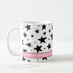 Mug l'espace moderne et étoiles tirés par la main