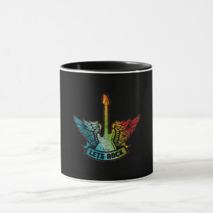 Mug Let’s Rock Legend Rock And Roll Music Guitar
